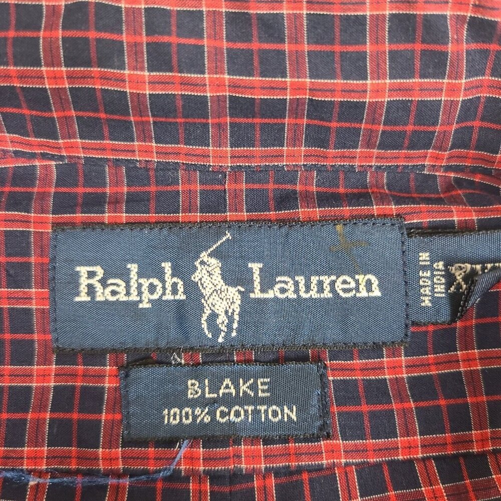 Polo Ralph Lauren Blake Fit Red and Purple Plaid Button Down Size 2XL - Picture 3 of 7